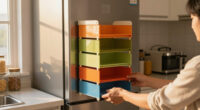She Put A 5-Tier Bookshelf On Her Fridge, And It Created Storage Out Of Thin Air
