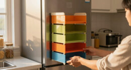She Put A 5-Tier Bookshelf On Her Fridge, And It Created Storage Out Of Thin Air