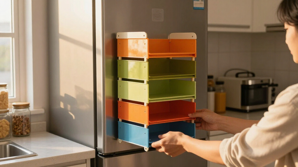She Put A 5-Tier Bookshelf On Her Fridge, And It Created Storage Out Of Thin Air
