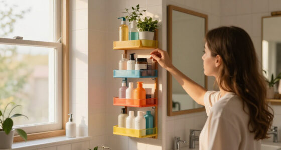 She Put A 5-Tier Shelf Behind Her Bathroom Door