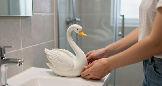 She Used A Ceramic Swan To Hide This Major Bathroom Eyesore