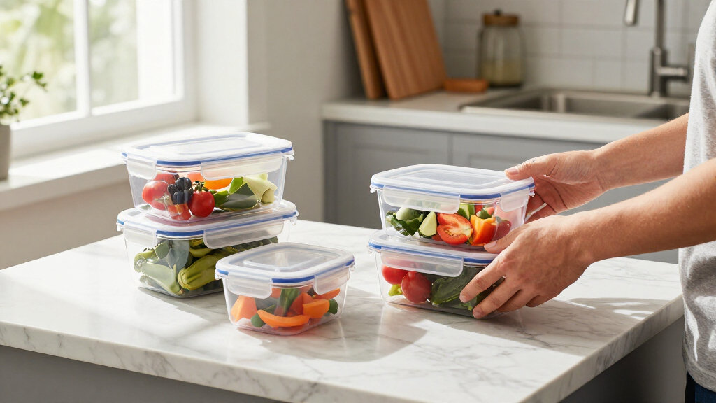 Rubbermaid Brilliance Tritan Plastic Food Storage Containers BPA Free Airtight Lids Ideal For Lunch Meal Prep & Leftovers Set Of 5 (3.2 Cup)