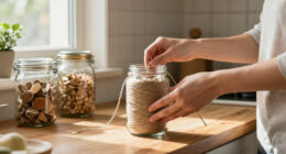 Cover Old Glass Jars With Twine To Craft Rustic Storage Containers