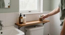 DIYer Finds The Easiest Hack For Extra Countertop Storage In Small Bathrooms