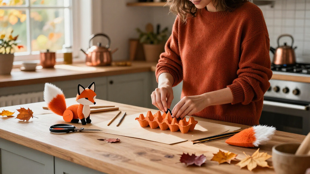 Don't Toss Your Egg Cartons — Reuse Them For Adorable Fox-Themed Fall Decor