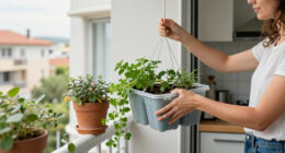 Gardener Transforms Plastic Containers Into A Creative Hanging Planter