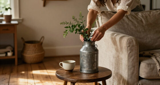 She Turns A Vintage Milk Jug Into A Side Table That Adds Rustic Charm
