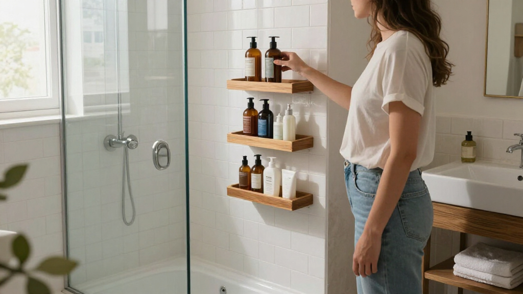 Skip Traditional Shower Curtains: Add Storage To Small Baths With A Space-Saving Alternative
