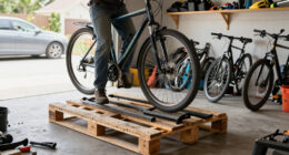 Use Old Wood Pallets To Build A Custom Bike Rack And Organize The Garage