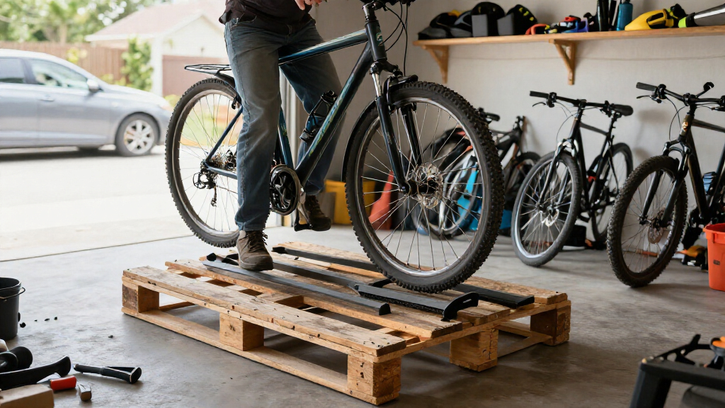 Use Old Wood Pallets To Build A Custom Bike Rack And Organize The Garage